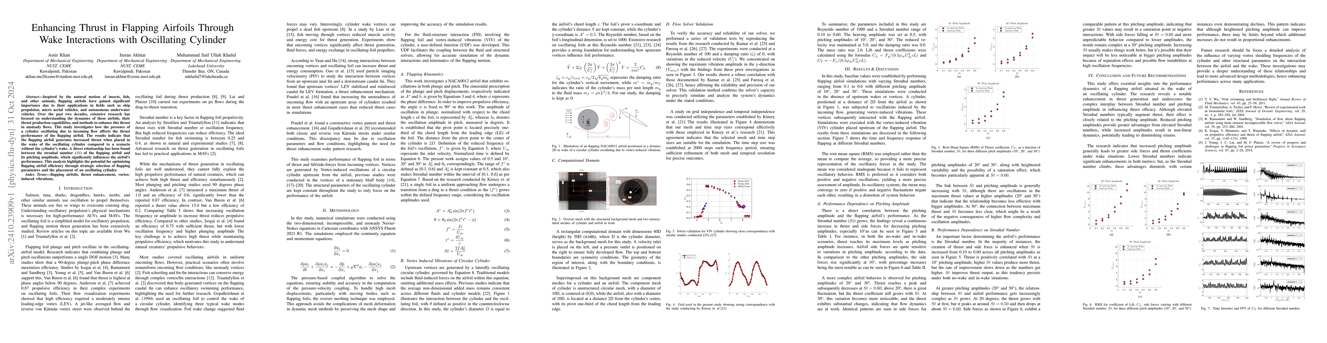 Thumbnail for Enhancing Thrust in Flapping Airfoils Through Wake Interactions with
  Oscillating Cylinder