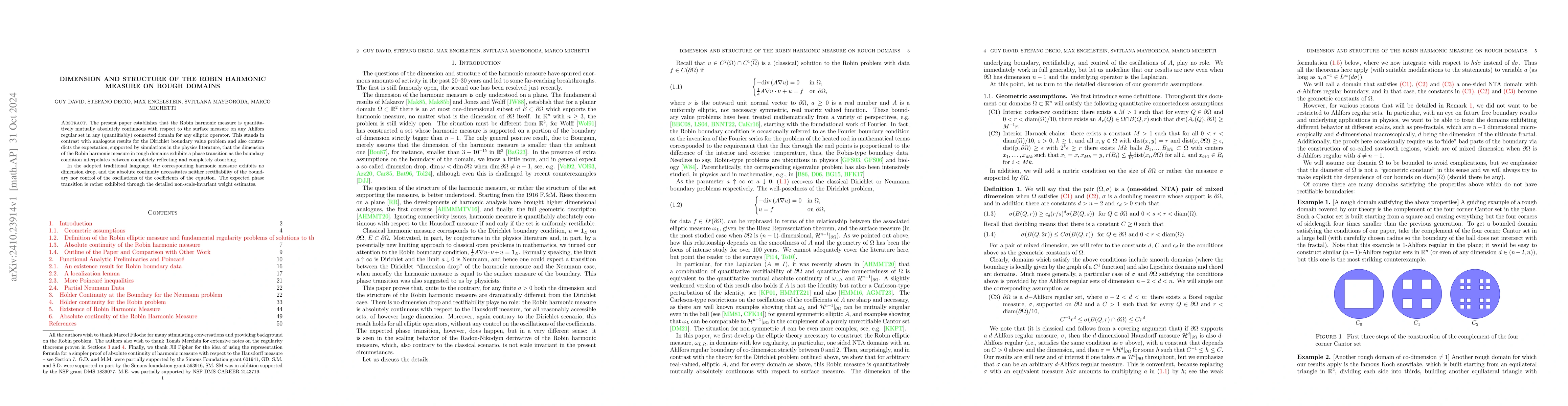 Thumbnail for Dimension and structure of the Robin Harmonic Measure on Rough Domains