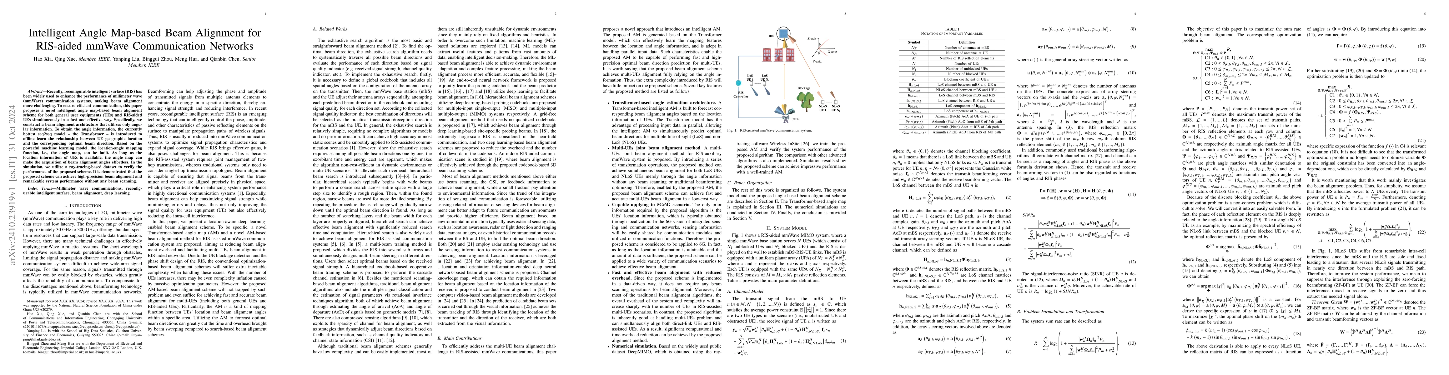 Thumbnail for Intelligent Angle Map-based Beam Alignment for RIS-aided mmWave
  Communication Networks