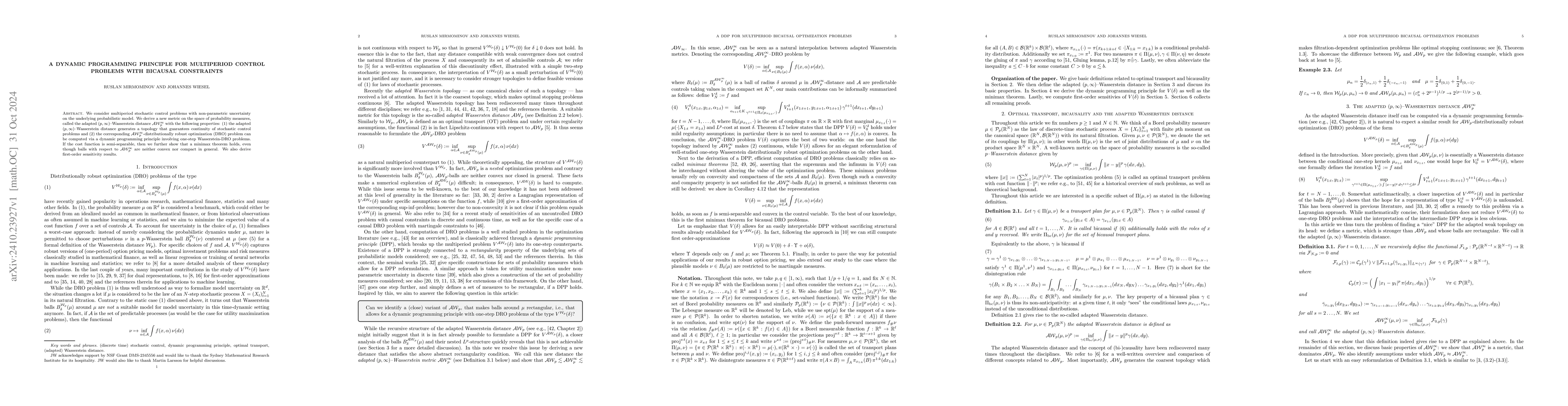 Thumbnail for A dynamic programming principle for multiperiod control problems with
  bicausal constraints