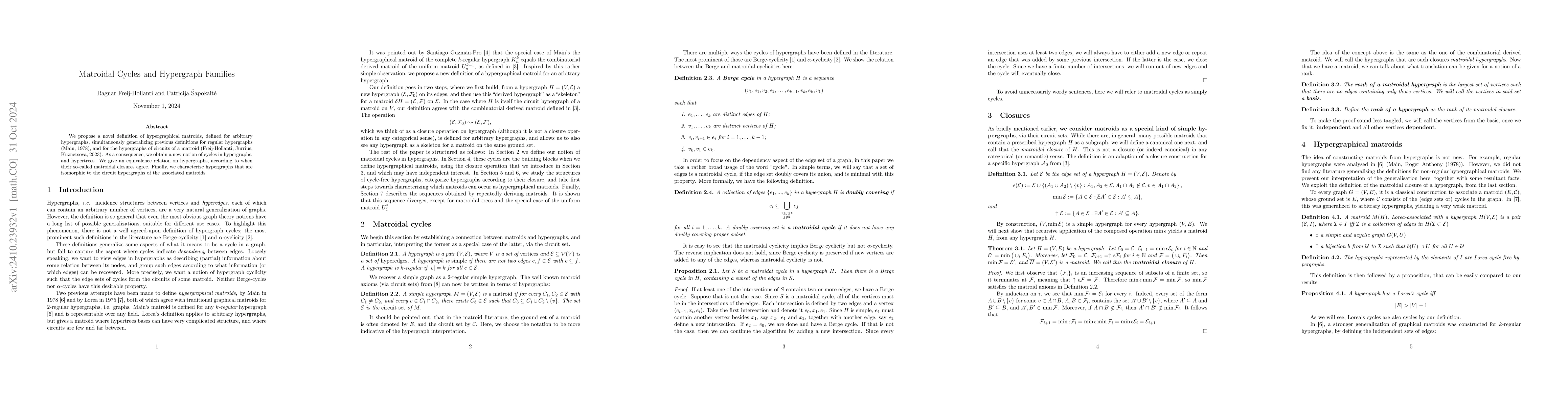 Thumbnail for Matroidal Cycles and Hypergraph Families