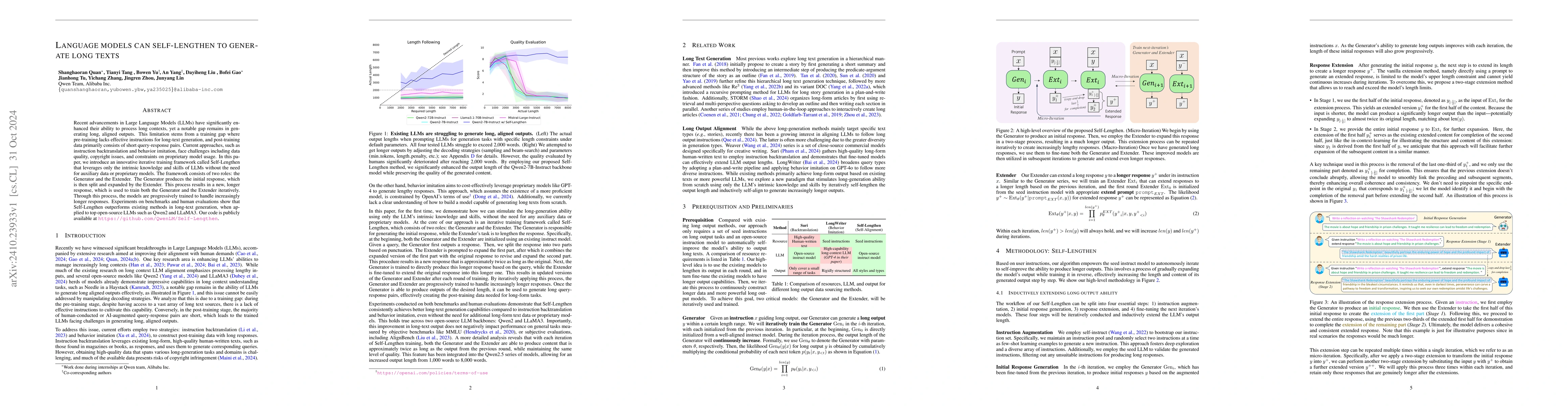 Thumbnail for Language Models can Self-Lengthen to Generate Long Texts