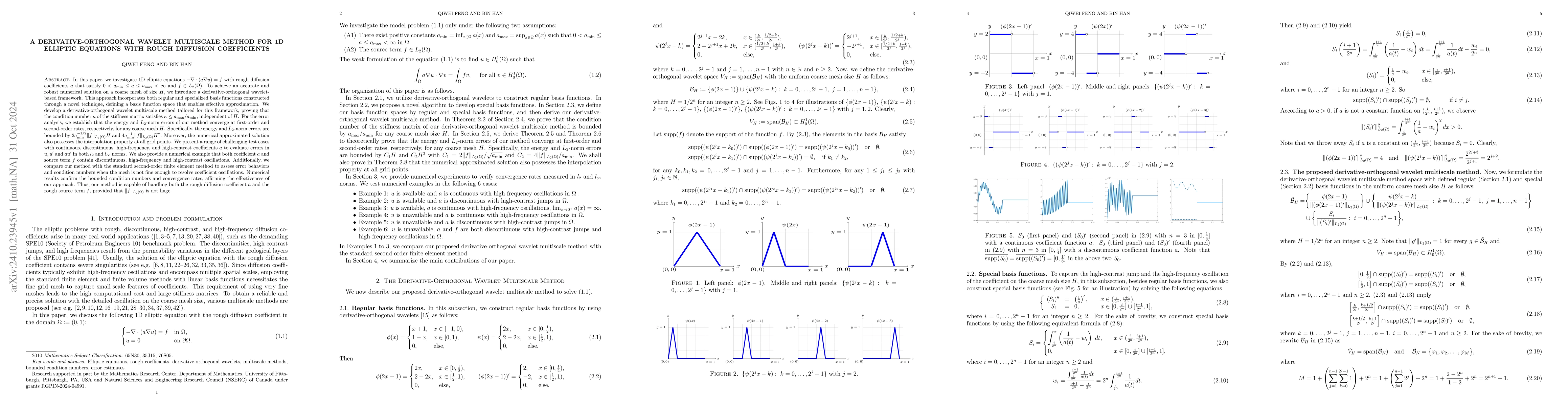 Thumbnail for A Derivative-Orthogonal Wavelet Multiscale Method for 1D Elliptic
  Equations with Rough Diffusion Coefficients