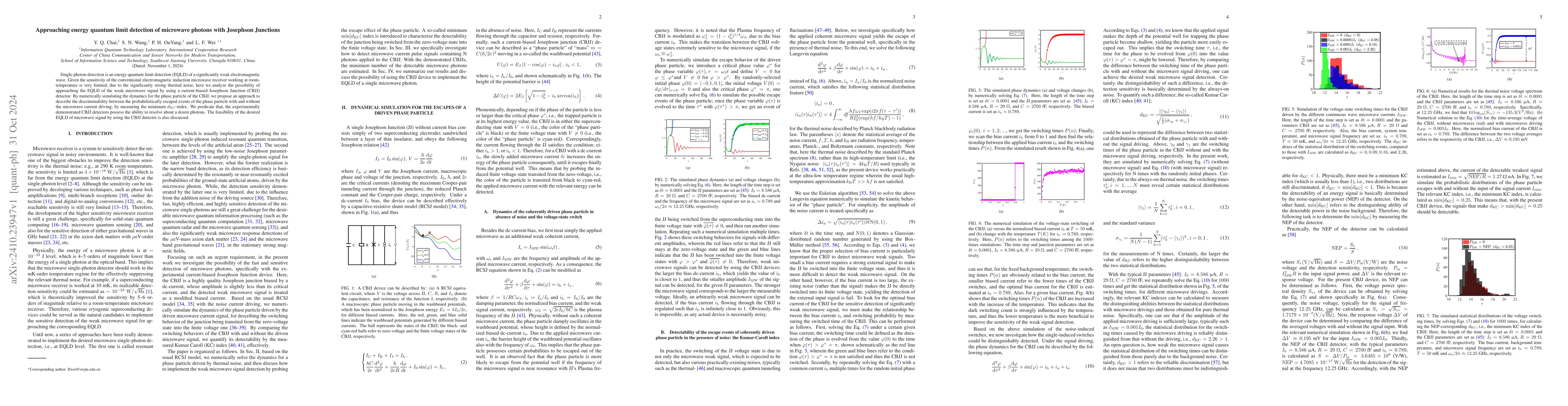 Thumbnail for Approaching energy quantum limit detection of microwave photons with
  Josephson Junctions