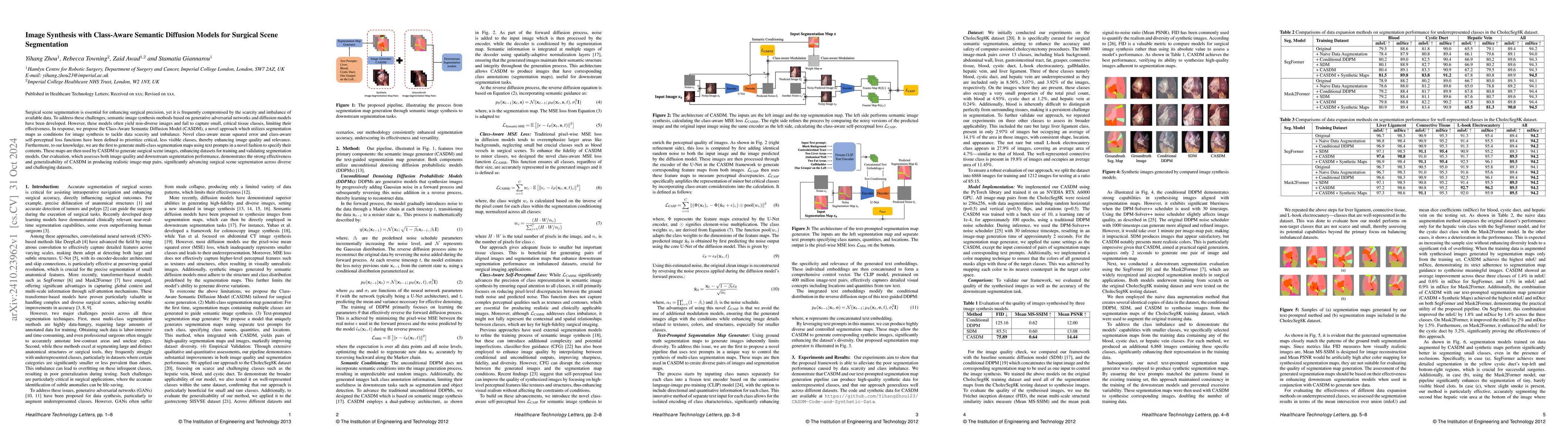 Thumbnail for Image Synthesis with Class-Aware Semantic Diffusion Models for Surgical
  Scene Segmentation