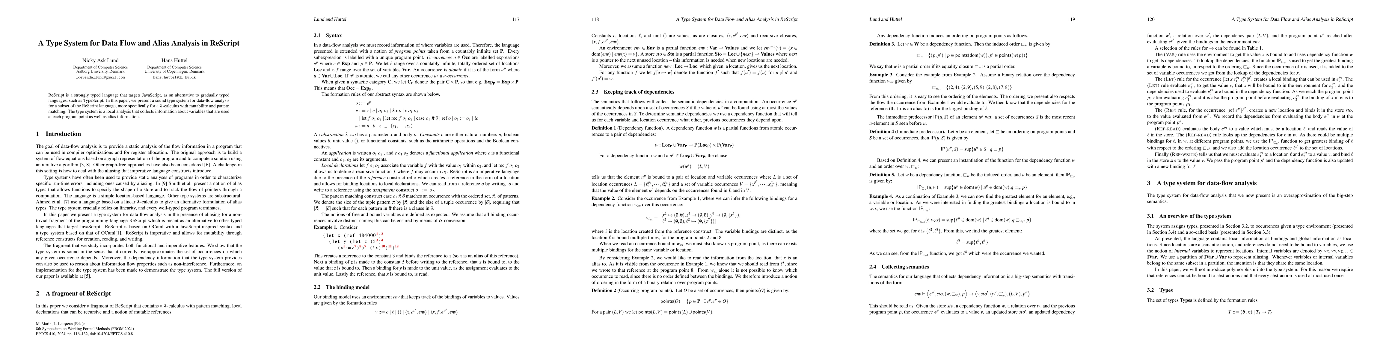 Thumbnail for A Type System for Data Flow and Alias Analysis in ReScript