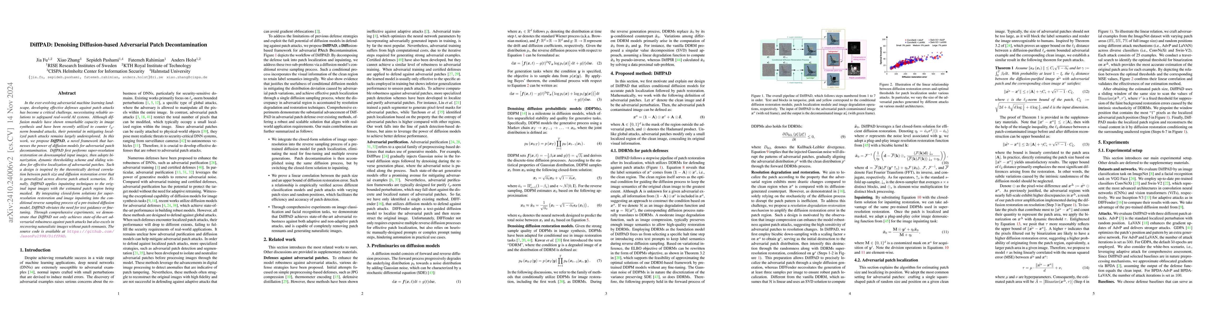 Thumbnail for DiffPAD: Denoising Diffusion-based Adversarial Patch Decontamination