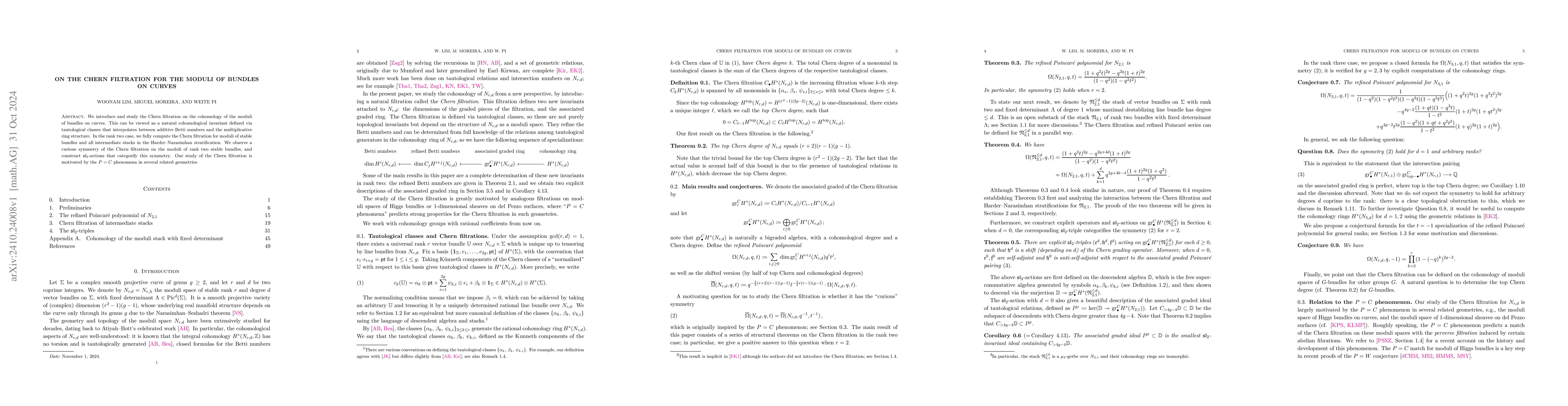Thumbnail for On the Chern filtration for the moduli of bundles on curves