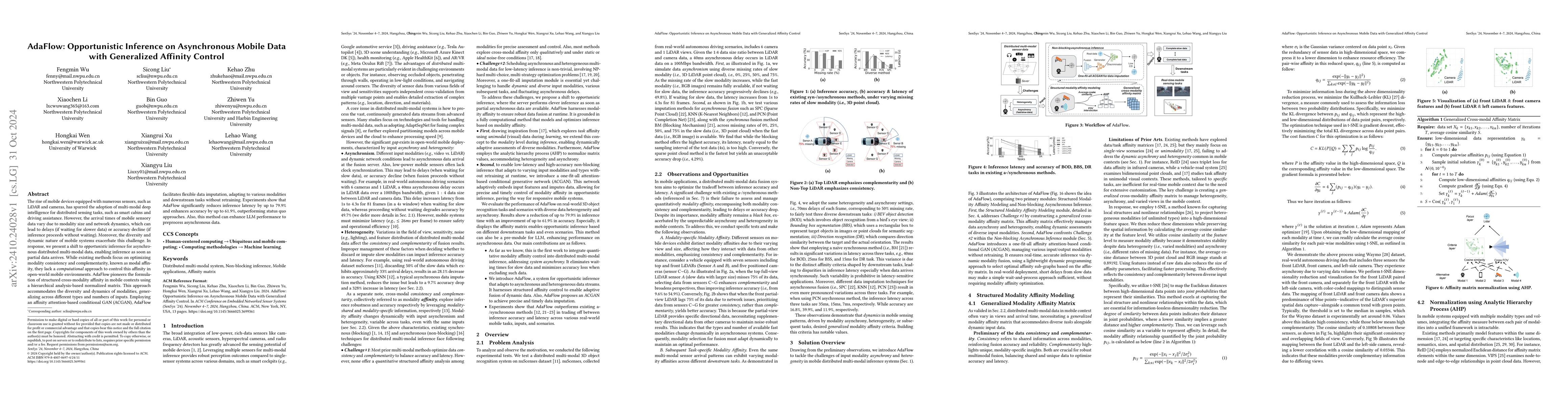 Thumbnail for AdaFlow: Opportunistic Inference on Asynchronous Mobile Data with
  Generalized Affinity Control