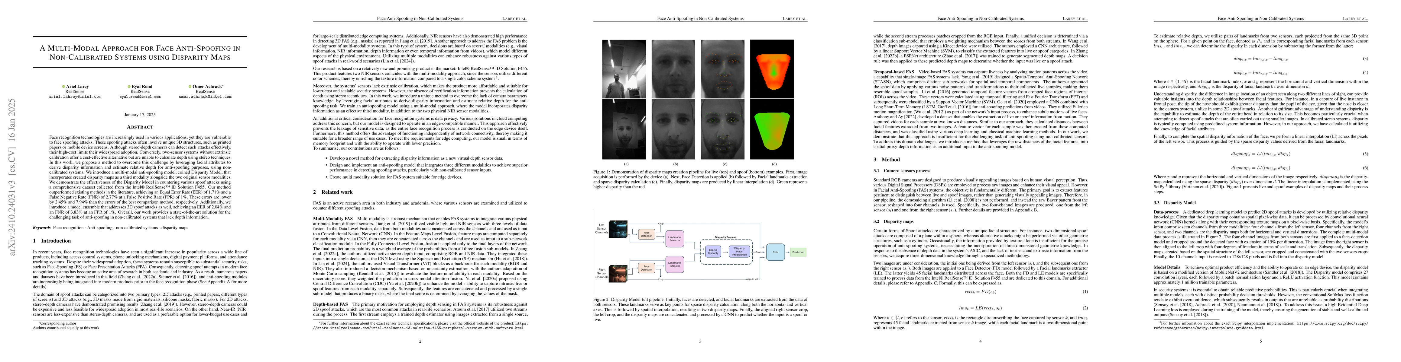 Thumbnail for A Multi-Modal Approach for Face Anti-Spoofing in Non-Calibrated Systems
  using Disparity Maps