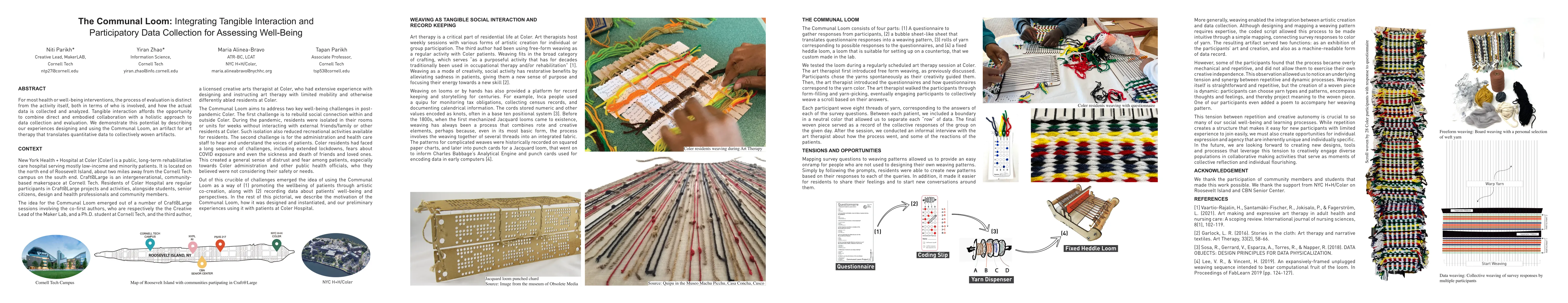 Thumbnail for The Communal Loom: Integrating Tangible Interaction and Participatory
  Data Collection for Assessing Well-Being
