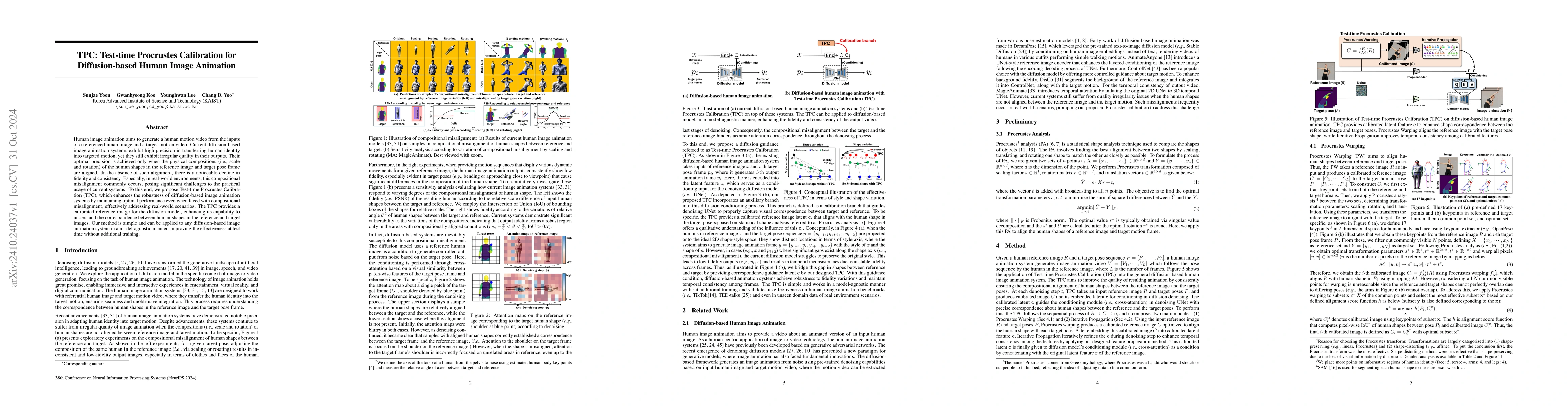 Thumbnail for TPC: Test-time Procrustes Calibration for Diffusion-based Human Image
  Animation