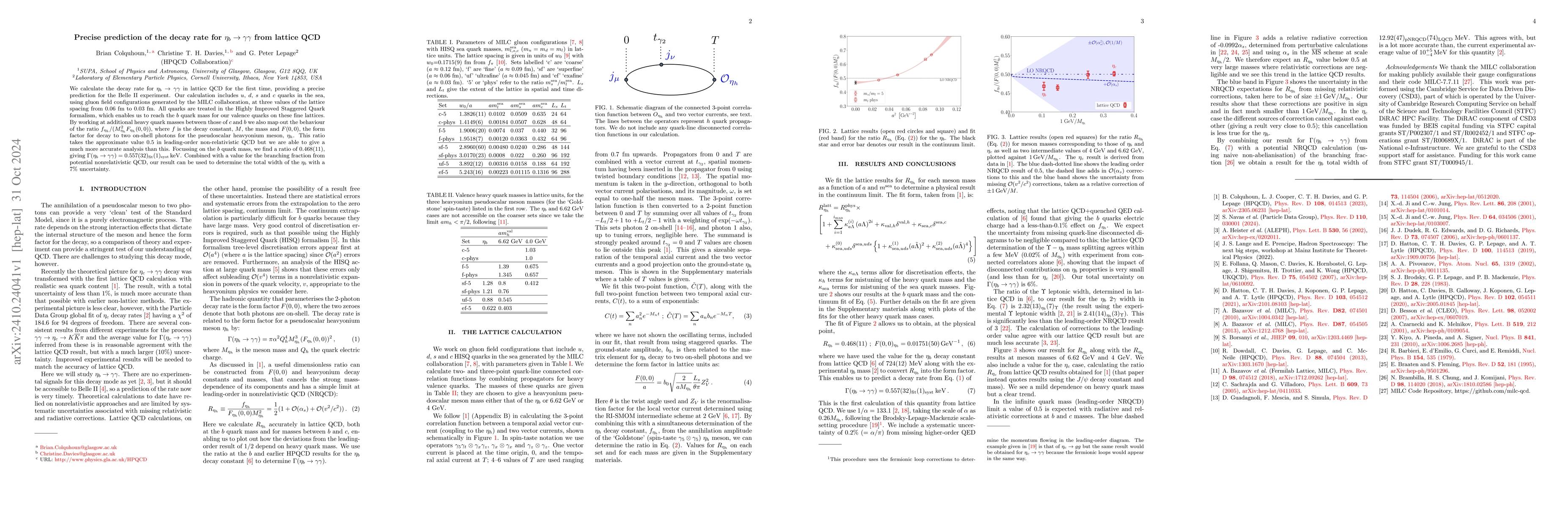 Thumbnail for Precise prediction of the decay rate for $η_b\to γγ$ from
  lattice QCD