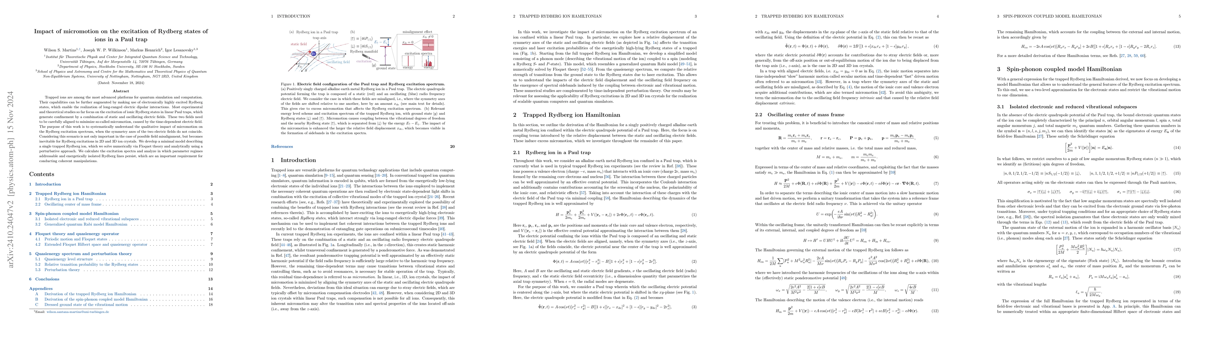Thumbnail for Impact of micromotion on the excitation of Rydberg states of ions in a
  Paul trap