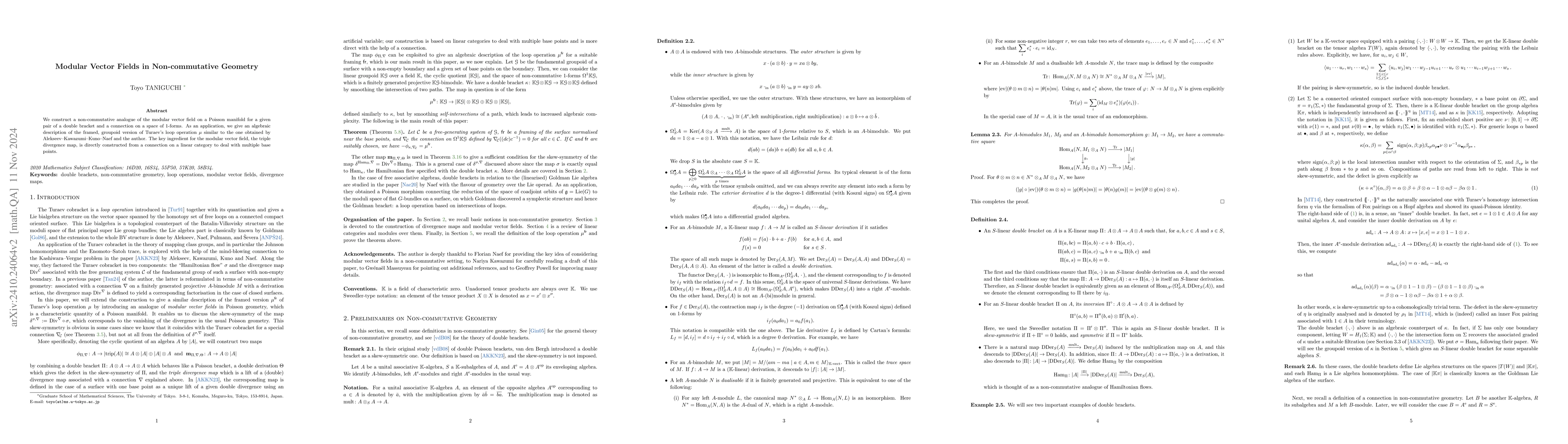 Thumbnail for Modular vector fields in non-commutative geometry