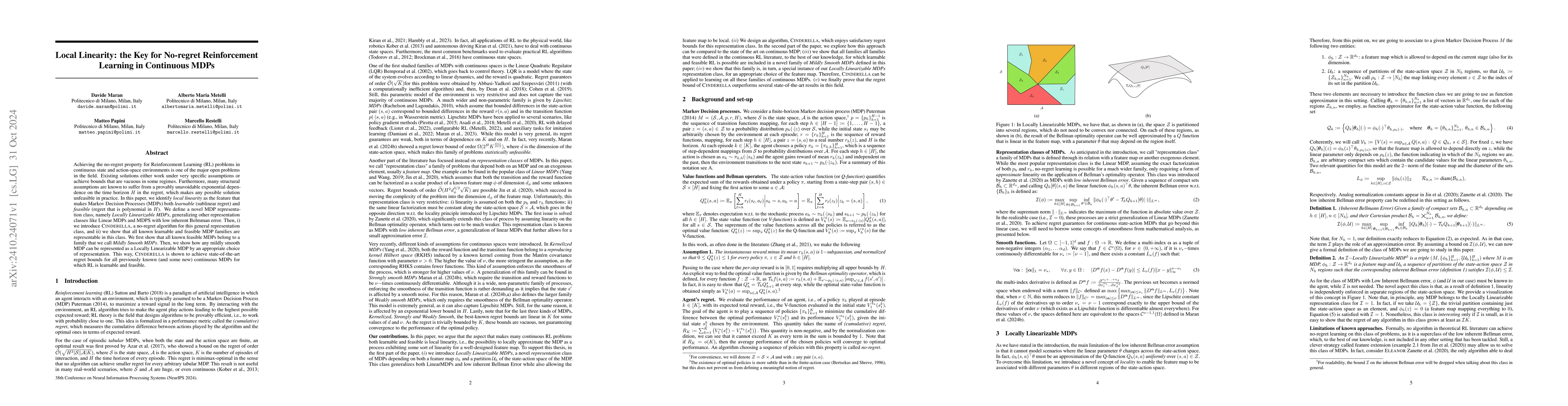 Thumbnail for Local Linearity: the Key for No-regret Reinforcement Learning in
  Continuous MDPs
