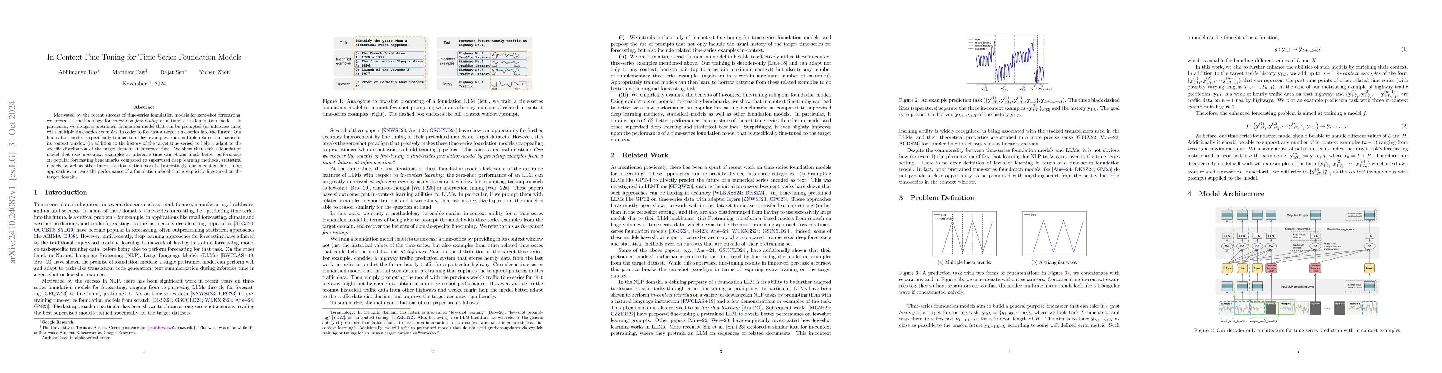 Thumbnail for In-Context Fine-Tuning for Time-Series Foundation Models