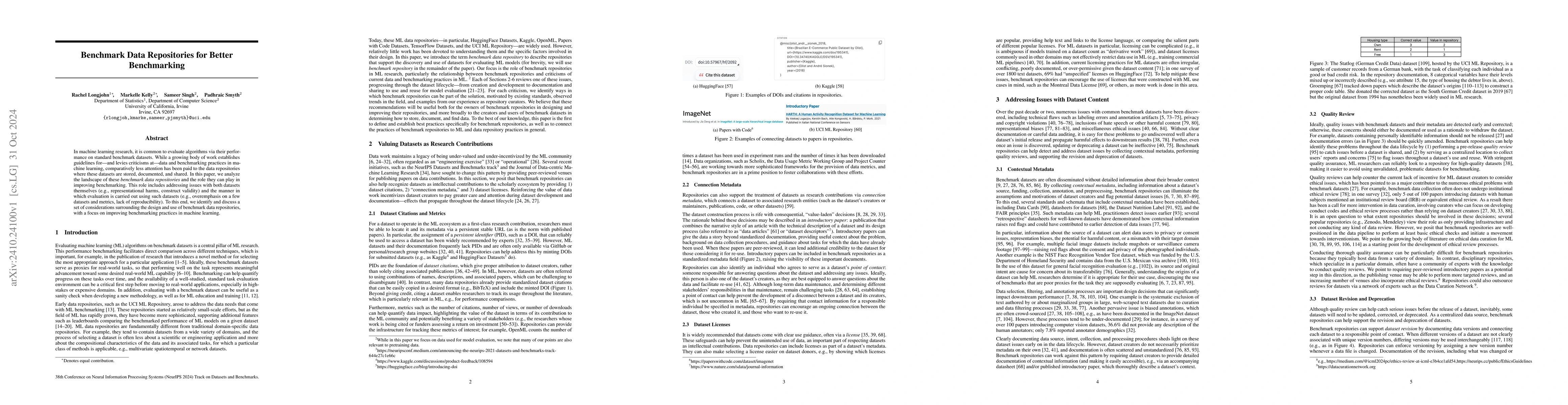 Thumbnail for Benchmark Data Repositories for Better Benchmarking