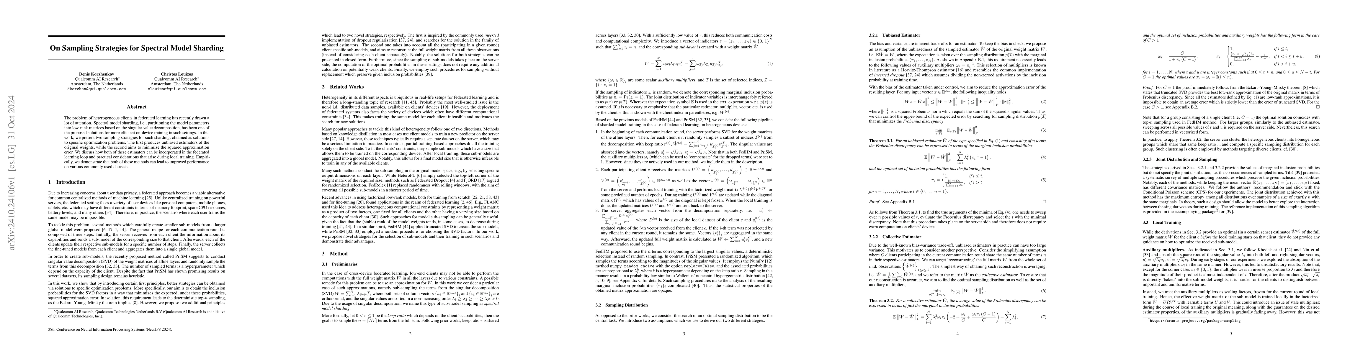 Thumbnail for On Sampling Strategies for Spectral Model Sharding