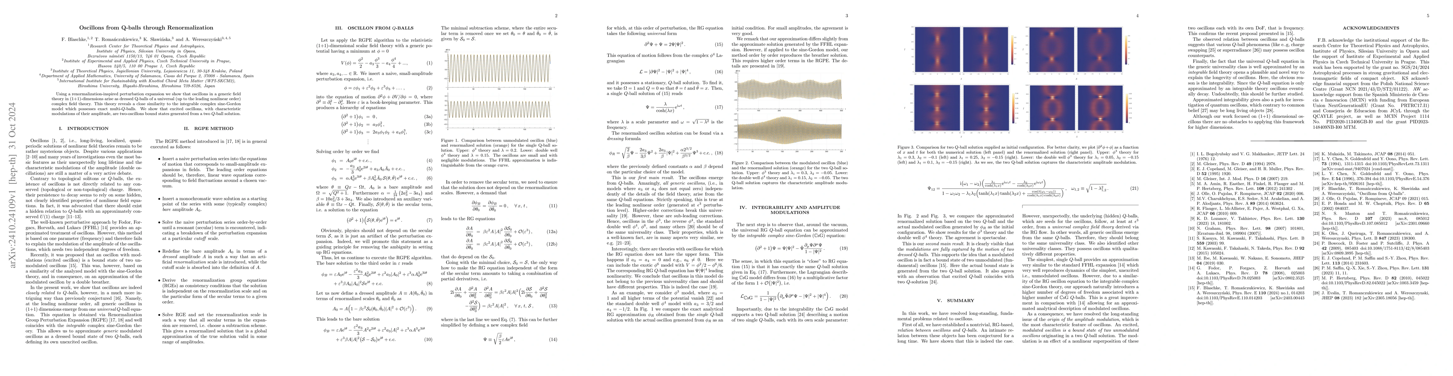 Thumbnail for Oscillons from Q-balls through Renormalization