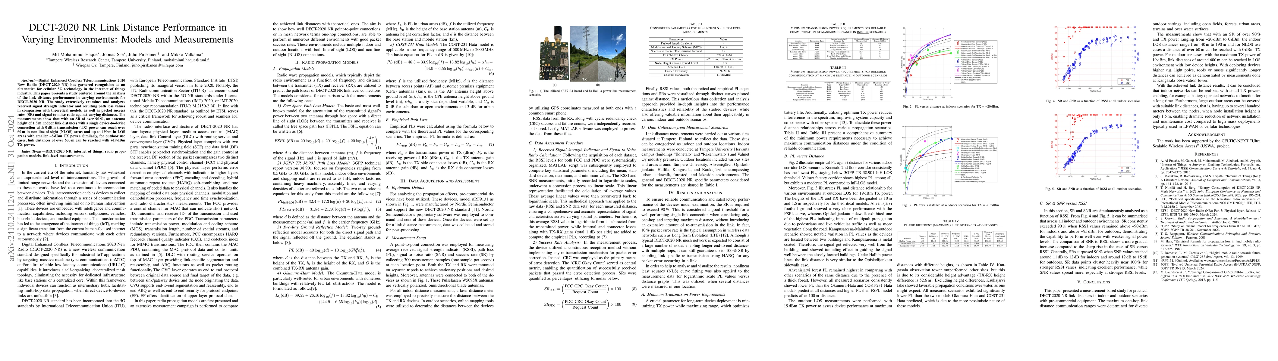 Thumbnail for DECT-2020 NR Link Distance Performance in Varying Environments: Models
  and Measurements
