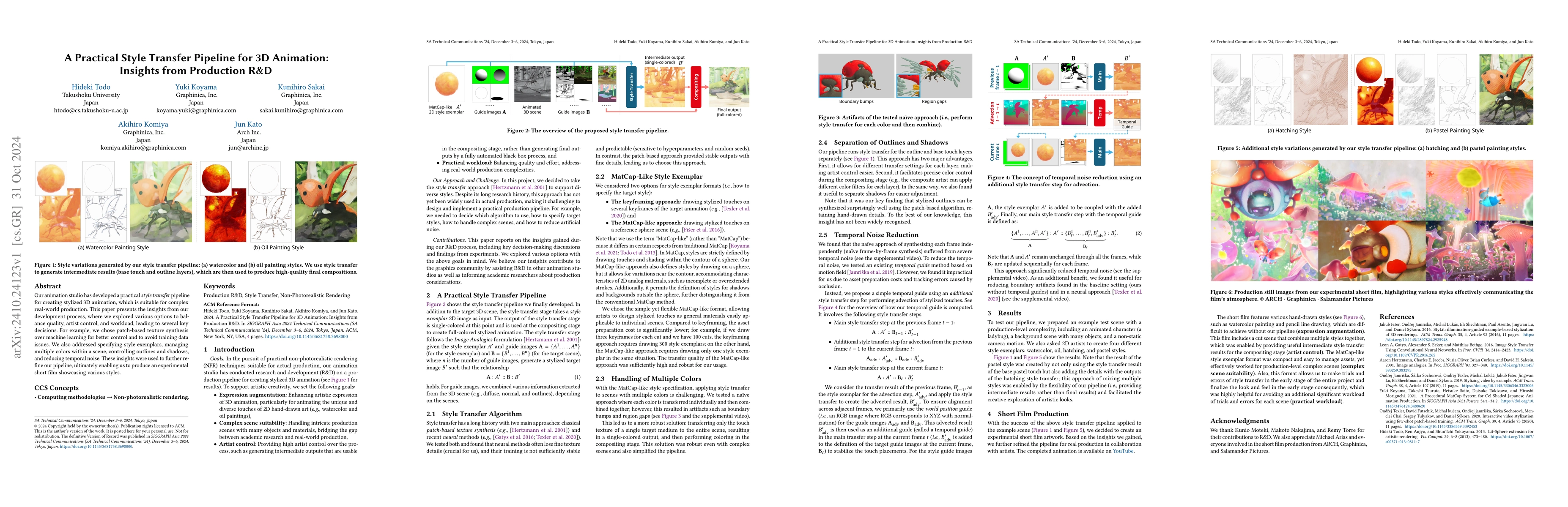 Thumbnail for A Practical Style Transfer Pipeline for 3D Animation: Insights from
  Production R&D