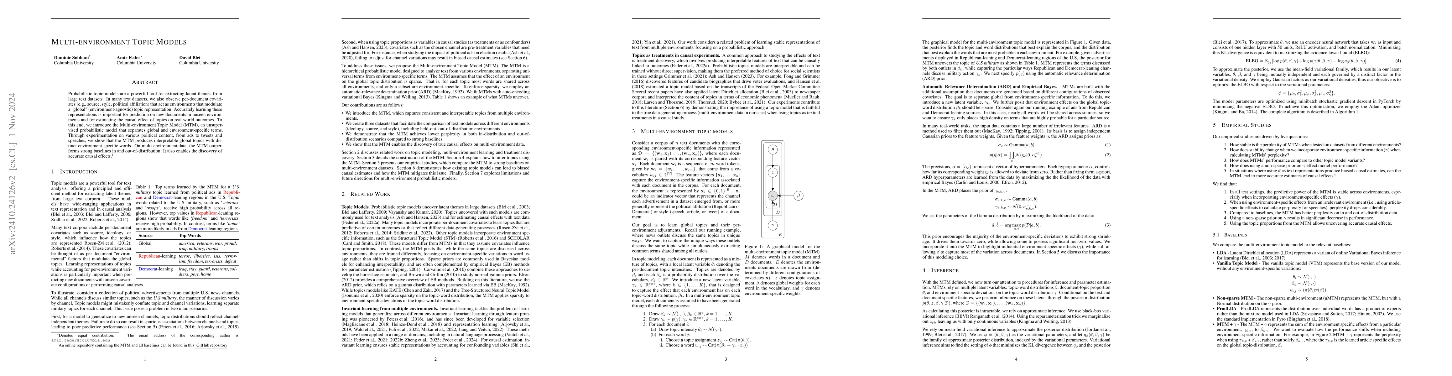 Thumbnail for Multi-environment Topic Models