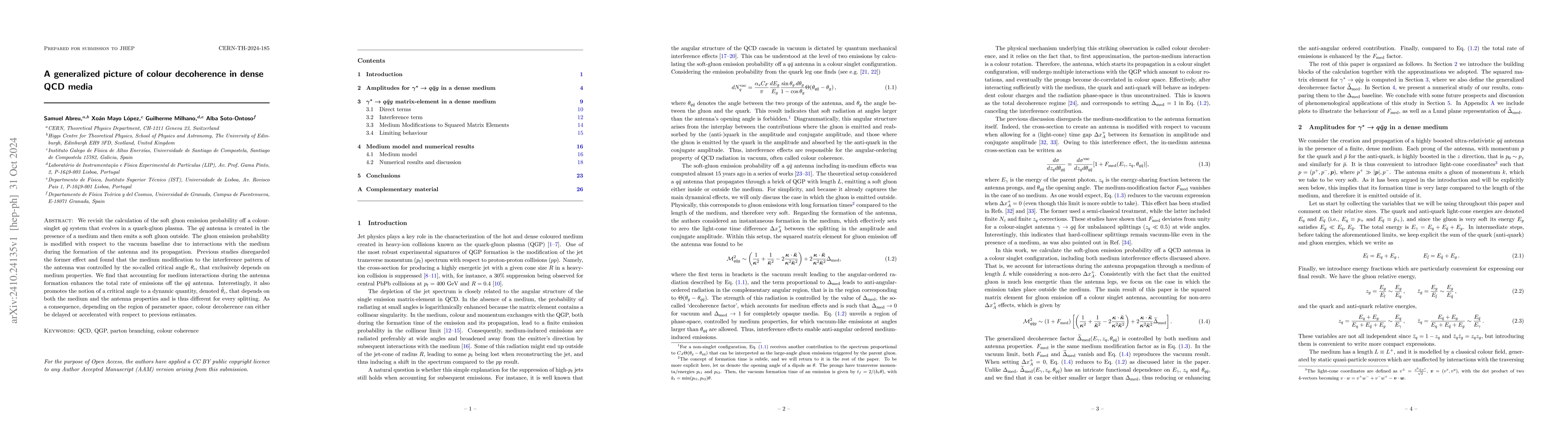 Thumbnail for A generalized picture of colour decoherence in dense QCD media