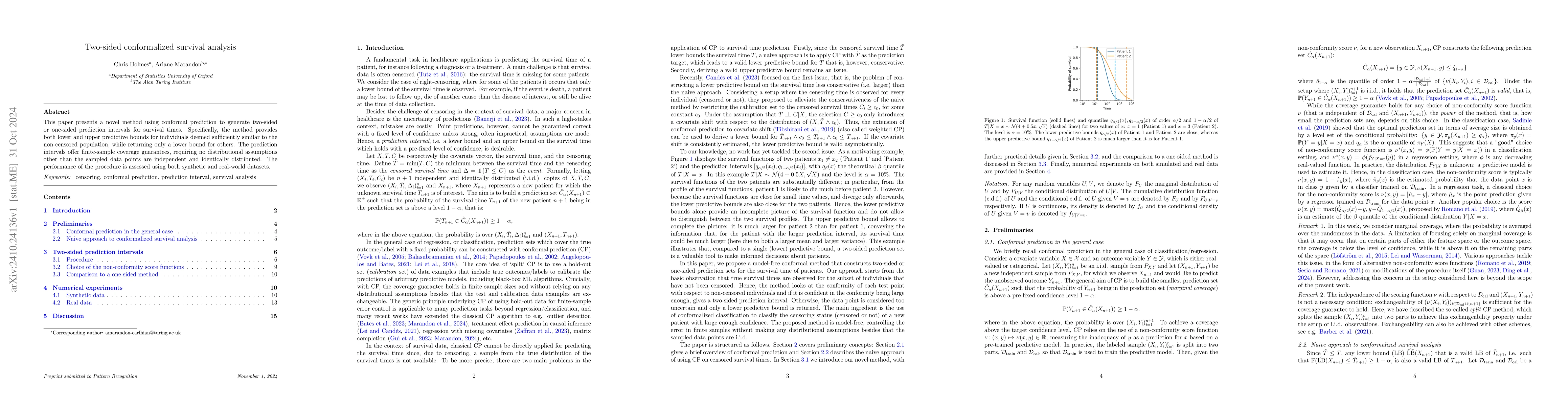 Thumbnail for Two-sided conformalized survival analysis