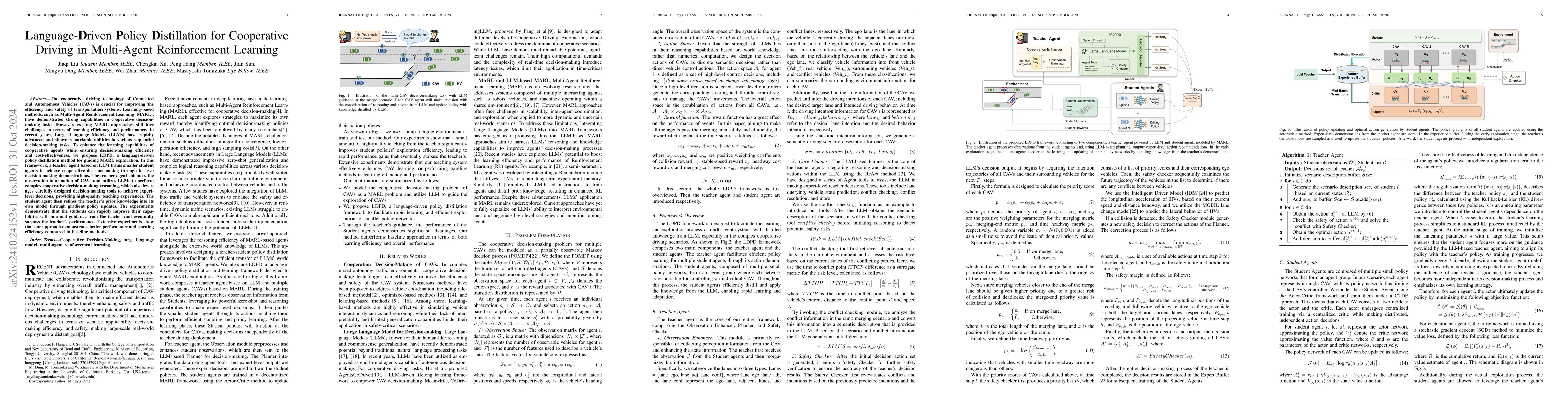 Thumbnail for Language-Driven Policy Distillation for Cooperative Driving in
  Multi-Agent Reinforcement Learning