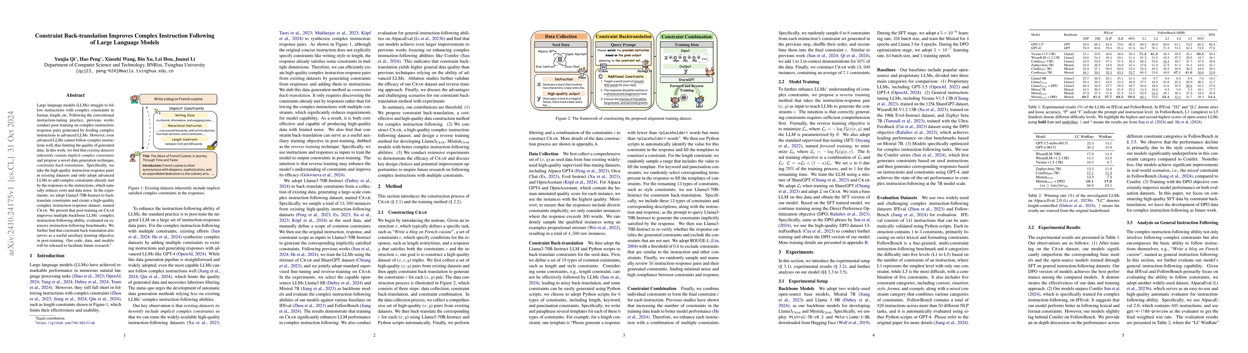 Thumbnail for Constraint Back-translation Improves Complex Instruction Following of
  Large Language Models