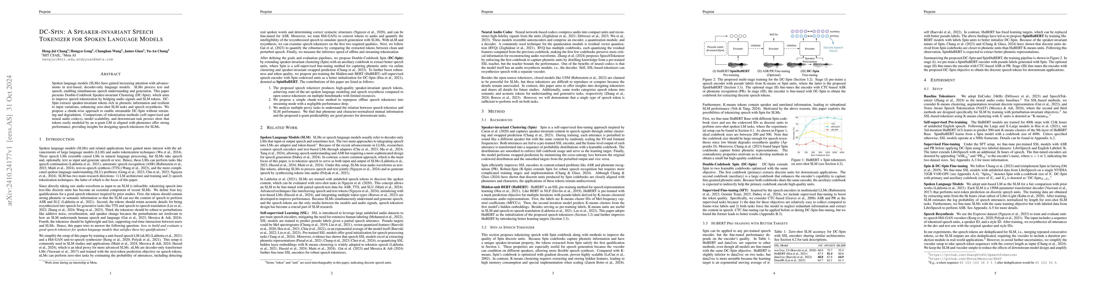 Thumbnail for DC-Spin: A Speaker-invariant Speech Tokenizer for Spoken Language Models