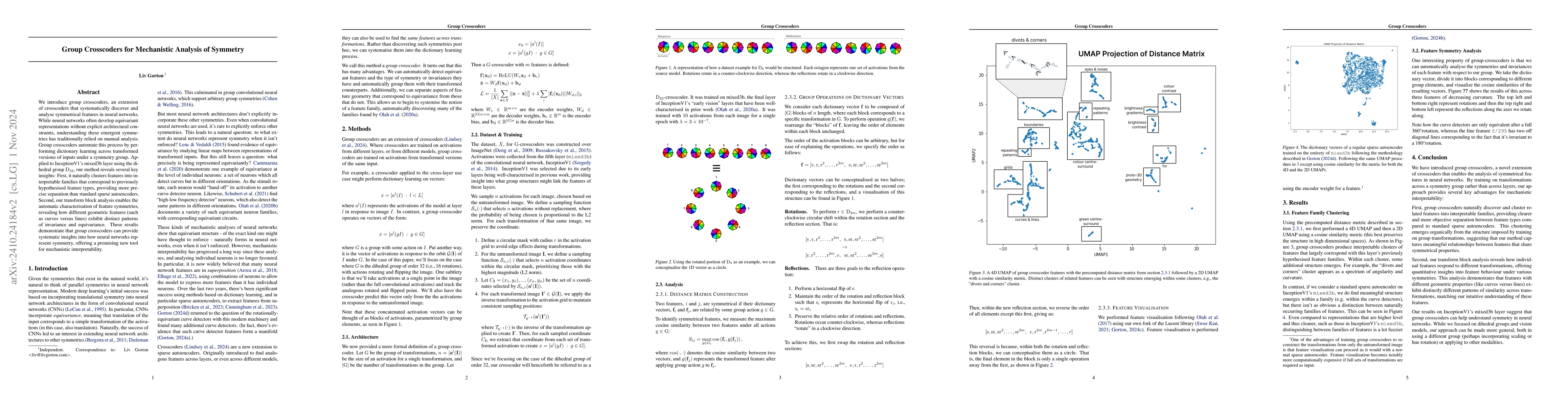 Thumbnail for Group Crosscoders for Mechanistic Analysis of Symmetry