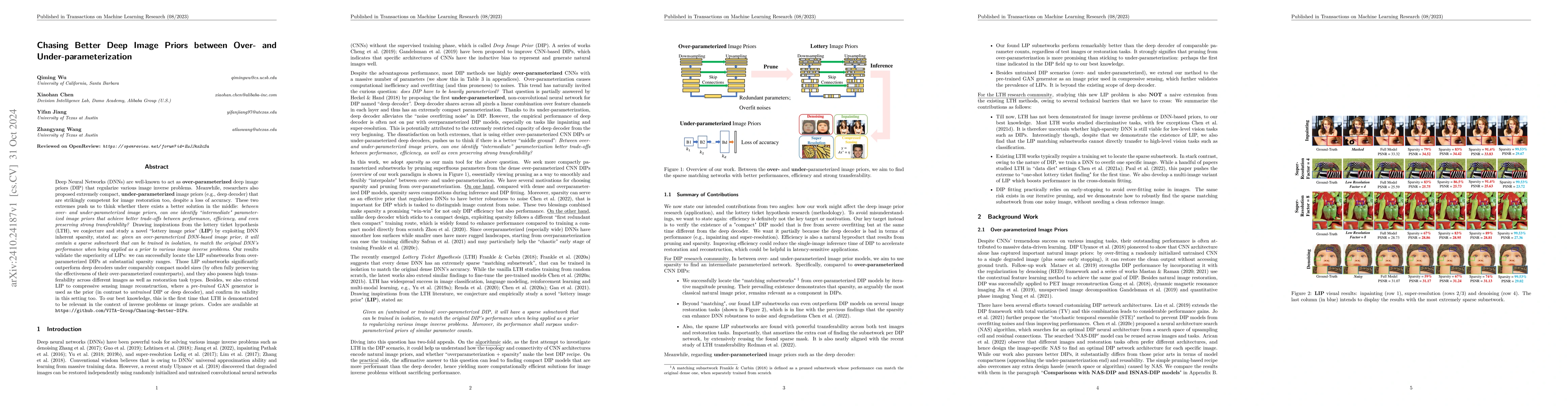 Thumbnail for Chasing Better Deep Image Priors between Over- and
  Under-parameterization