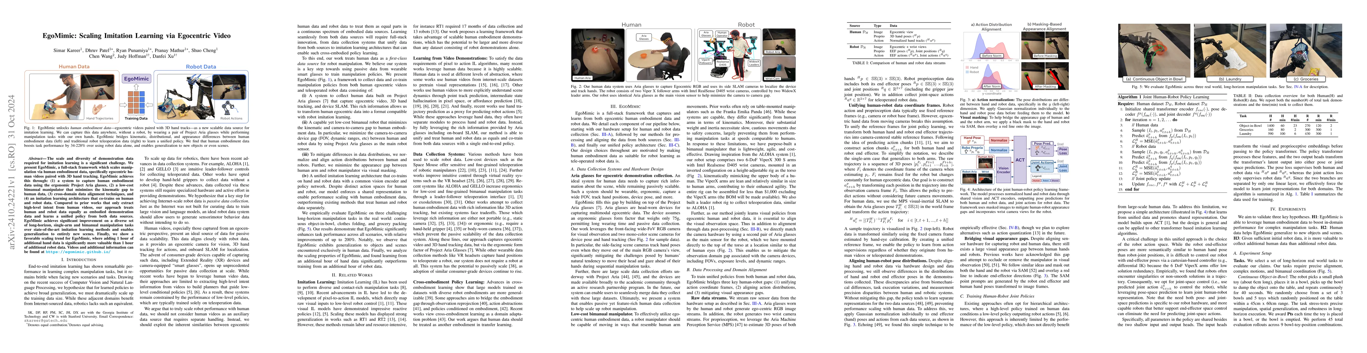 Thumbnail for EgoMimic: Scaling Imitation Learning via Egocentric Video