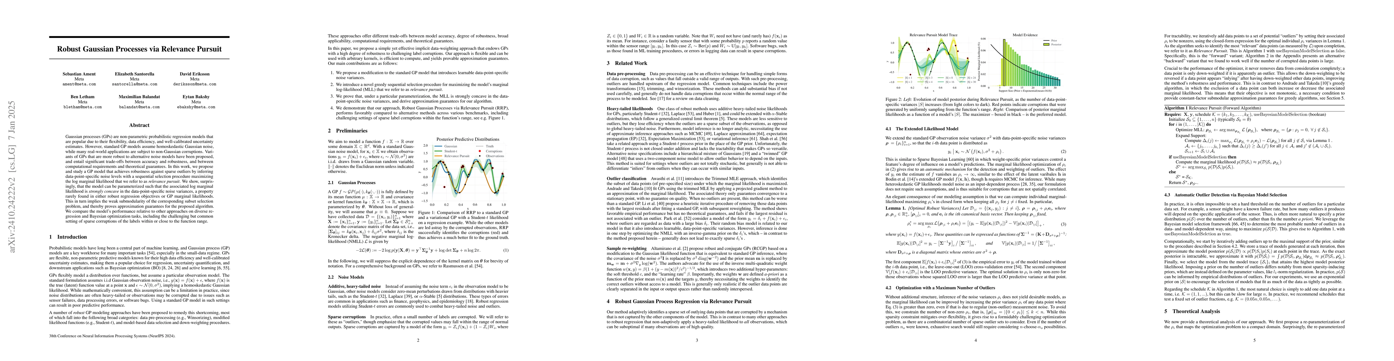 Thumbnail for Robust Gaussian Processes via Relevance Pursuit