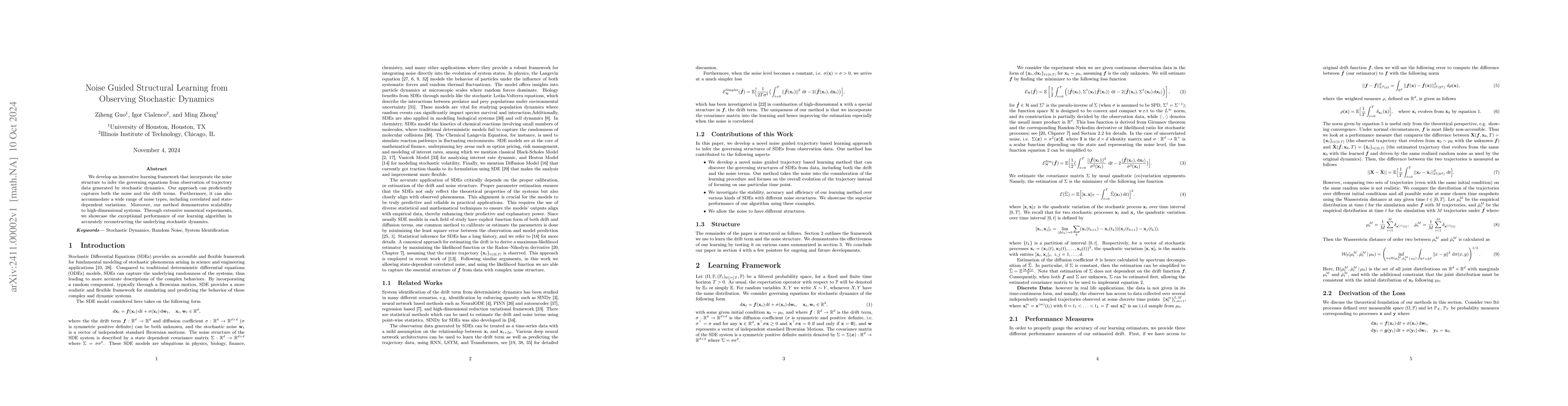 Thumbnail for Noise Guided Structural Learning from Observing Stochastic Dynamics