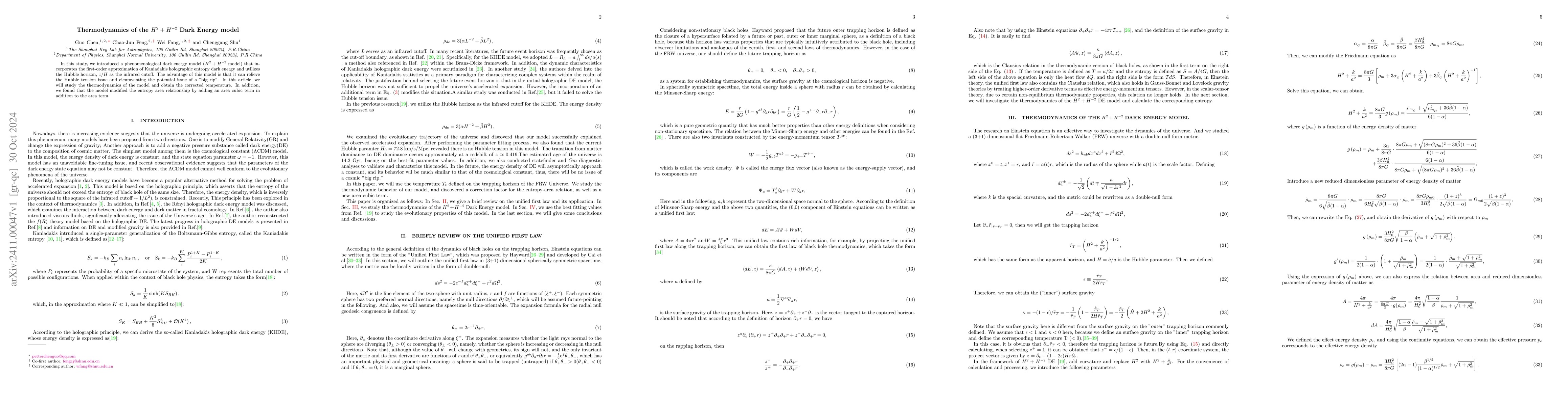 Thumbnail for Thermodynamics of the $H^2 + H^{-2}$ Dark Energy model