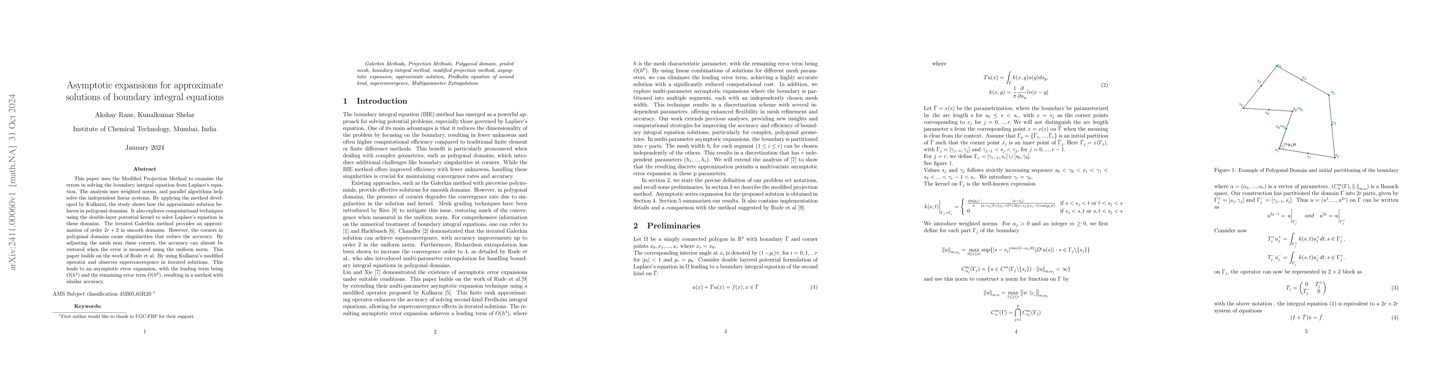 Thumbnail for Asymptotic expansions for approximate solutions of boundary integral
  equations