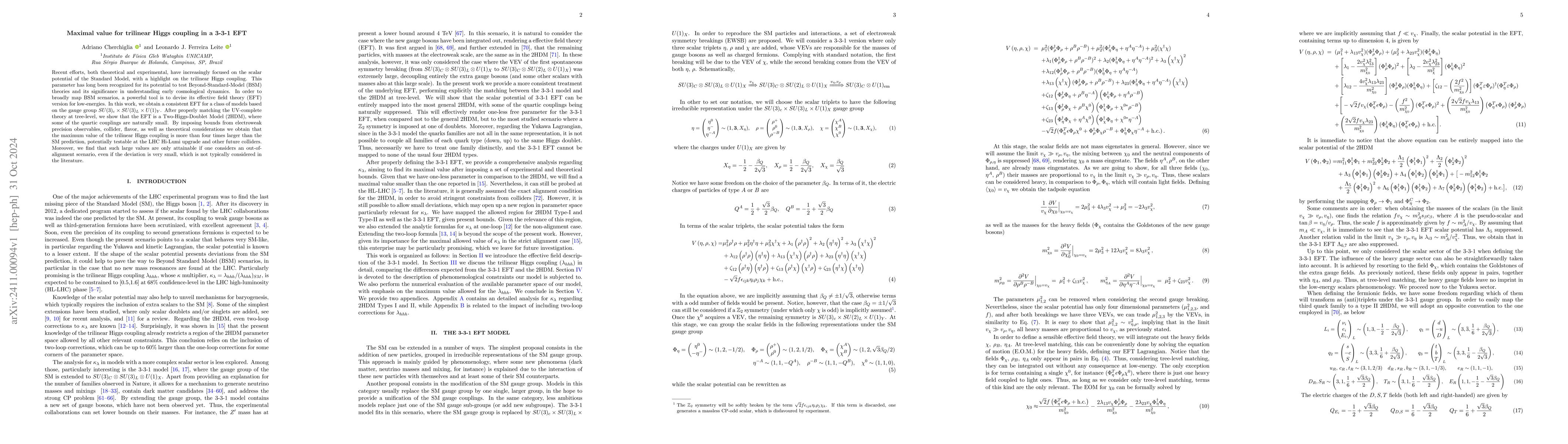 Thumbnail for Maximal value for trilinear Higgs coupling in a 3-3-1 EFT