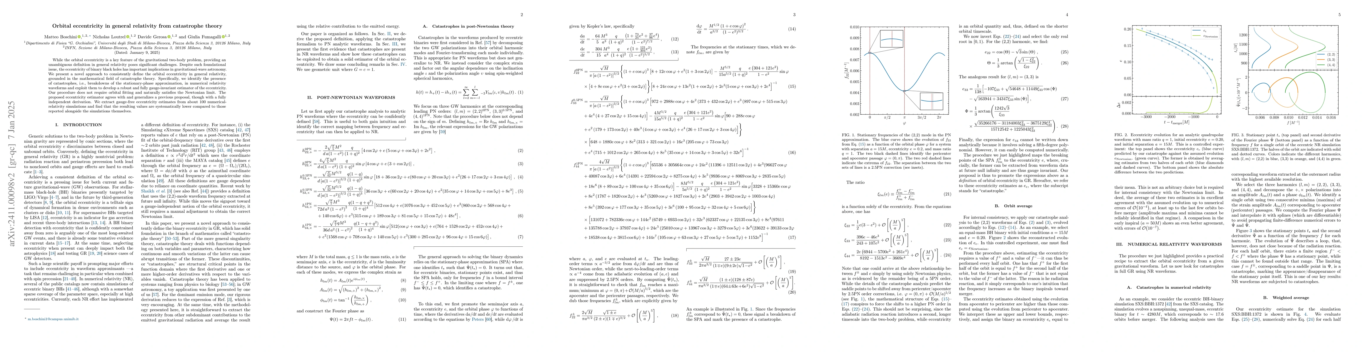 Thumbnail for Orbital eccentricity in general relativity from catastrophe theory