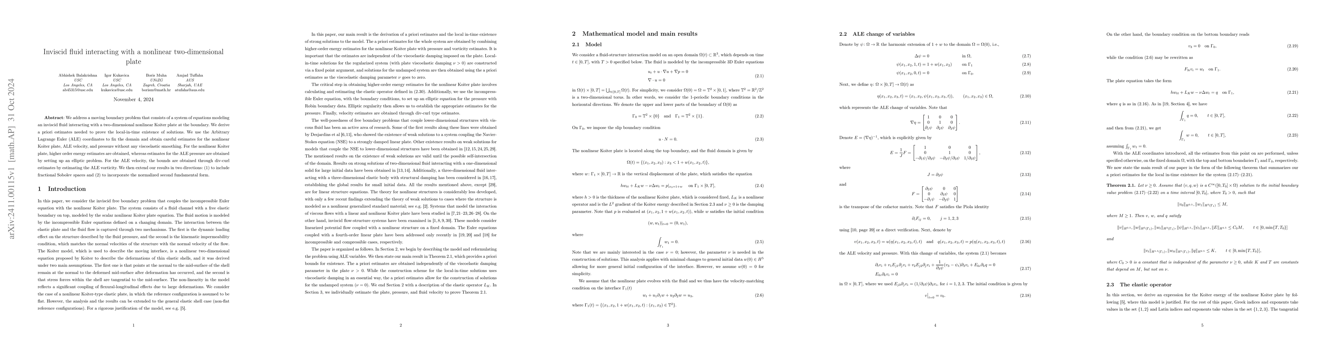 Thumbnail for Inviscid fluid interacting with a nonlinear two-dimensional plate