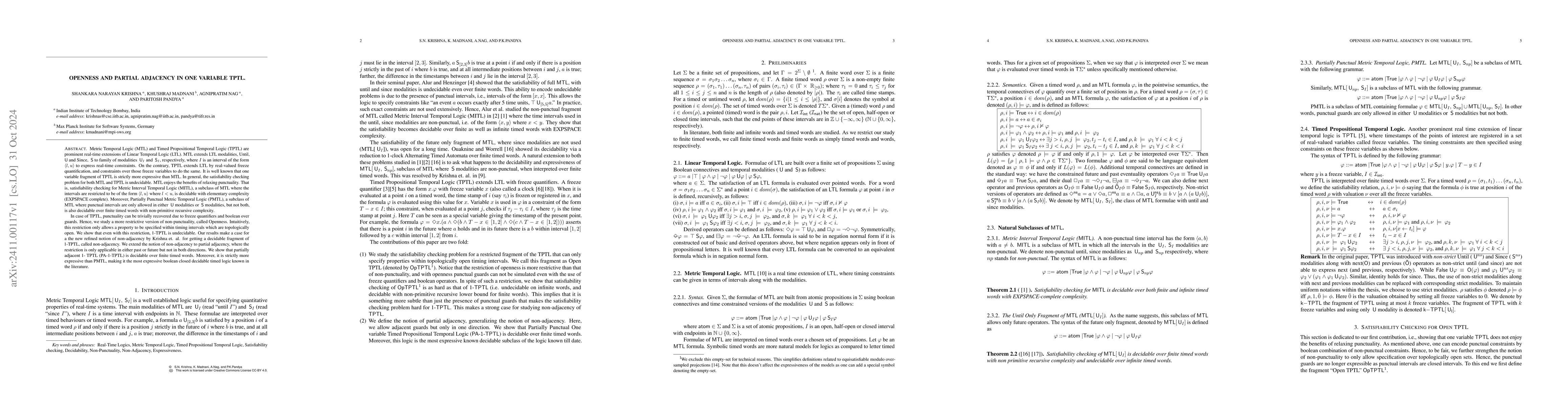 Thumbnail for Openness And Partial Adjacency In One Variable TPTL