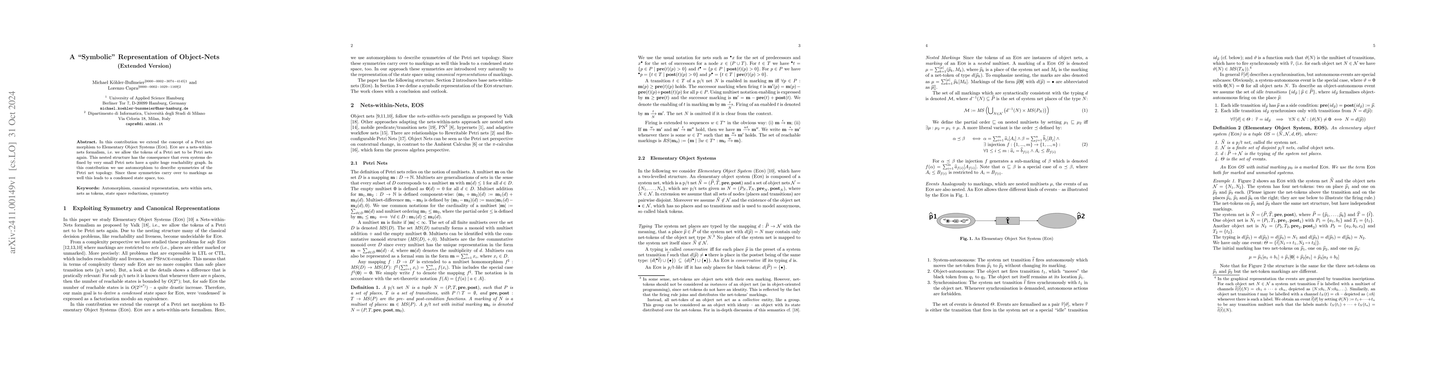 Thumbnail for A "Symbolic" Representation of Object-Nets (Extended Version)