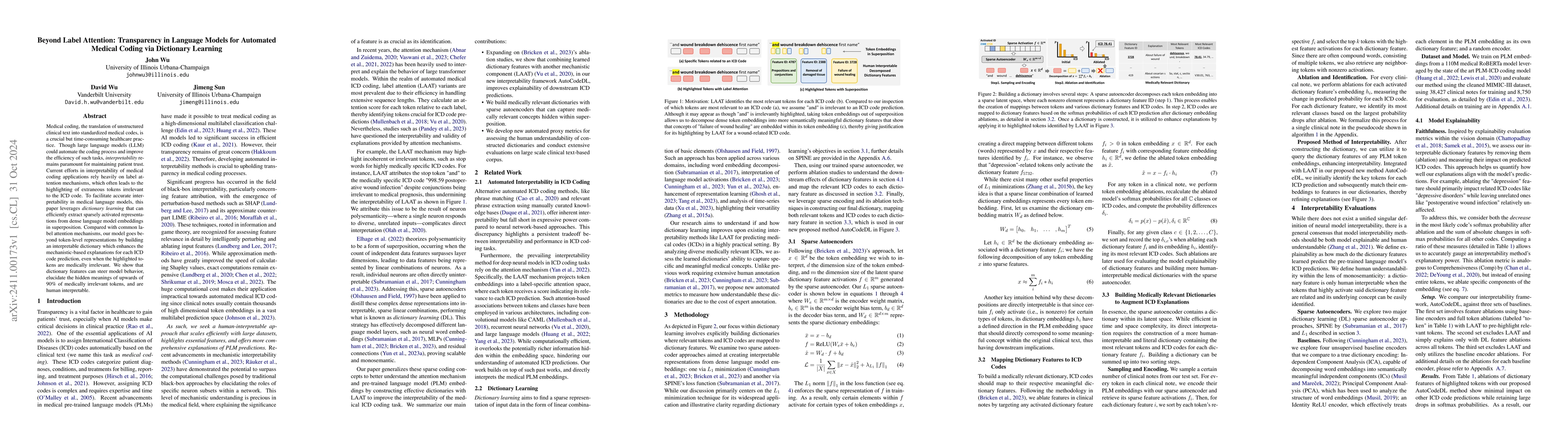 Thumbnail for Beyond Label Attention: Transparency in Language Models for Automated
  Medical Coding via Dictionary Learning
