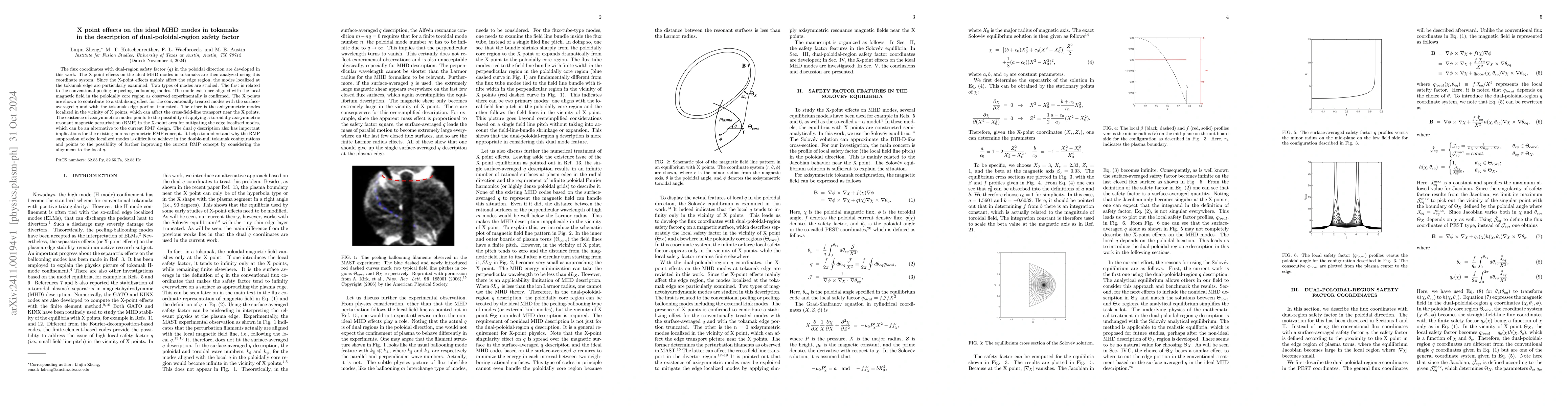 Thumbnail for X point effects on the ideal MHD modes in tokamaks in the description of
  dual-poloidal-region safety factor