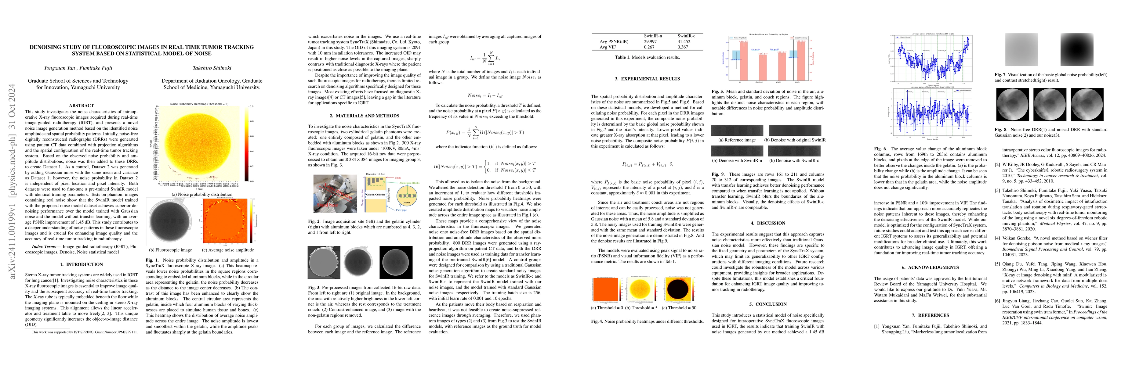 Thumbnail for Denoising study of Fluoroscopic Images in real time tumor tracking
  System based on Statistical model of noise