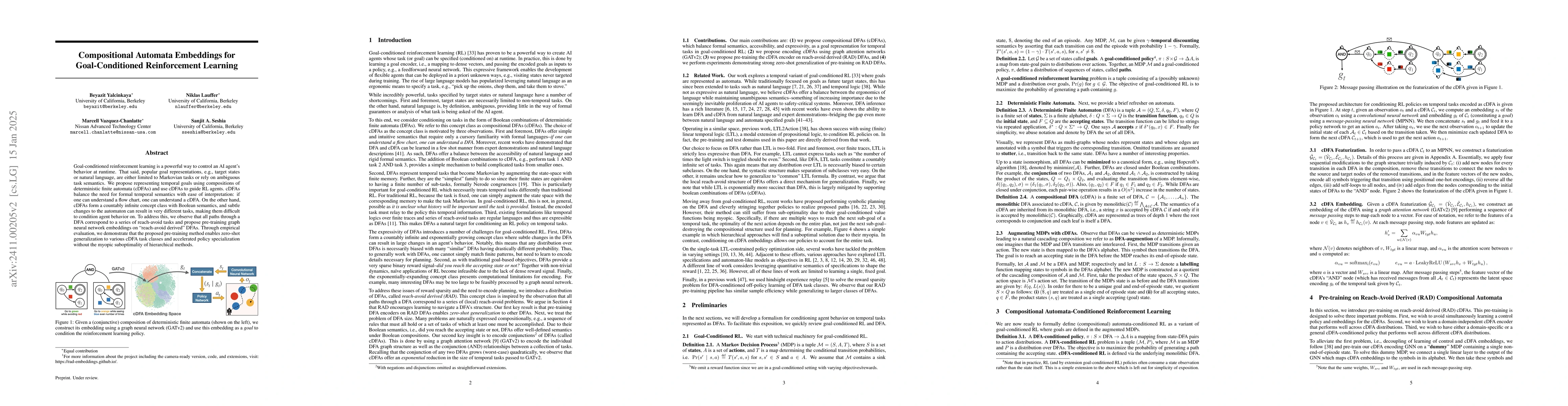 Thumbnail for Compositional Automata Embeddings for Goal-Conditioned Reinforcement
  Learning