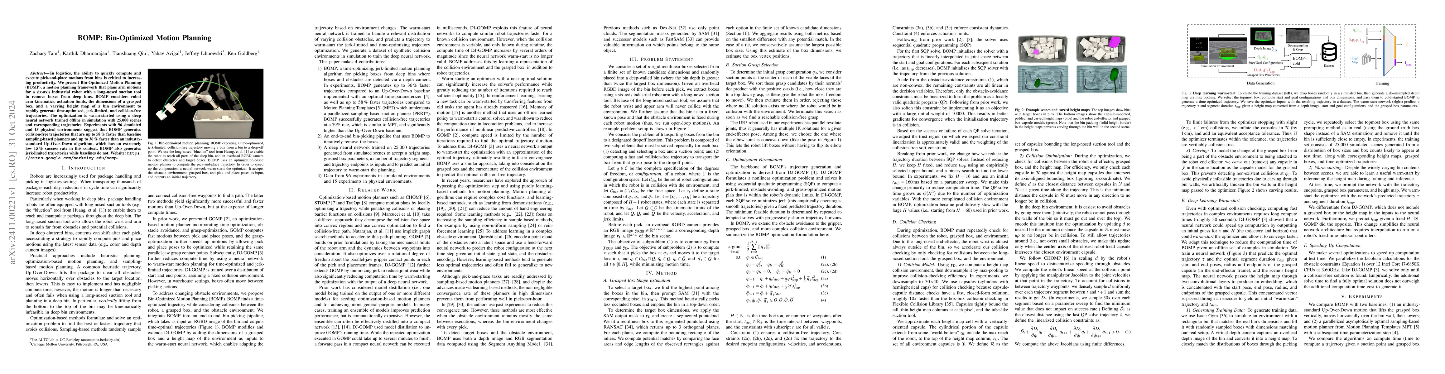 Thumbnail for BOMP: Bin-Optimized Motion Planning