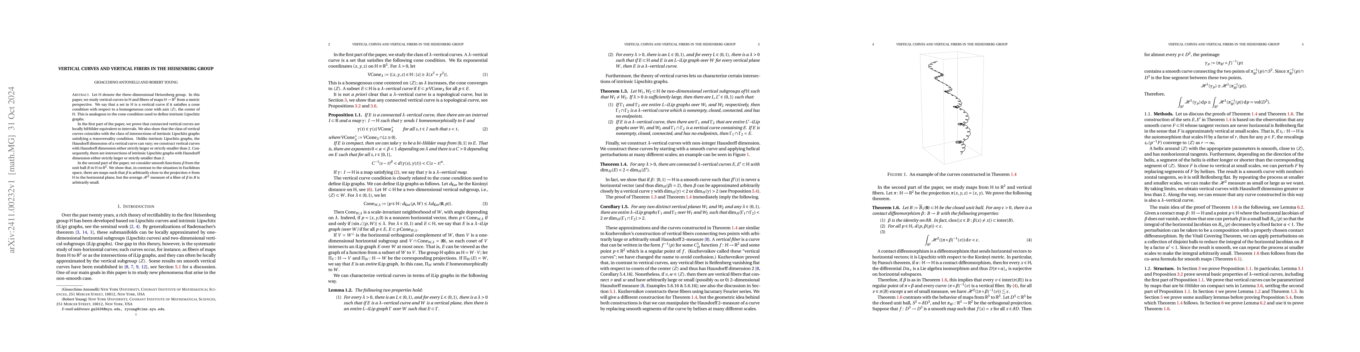 Thumbnail for Vertical curves and vertical fibers in the Heisenberg group